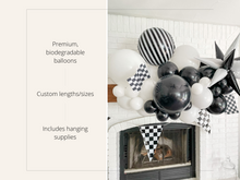Load image into Gallery viewer, Race Car Balloon Kit (Black & White)