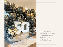 Load image into Gallery viewer, Black and Gold Balloon Kit

